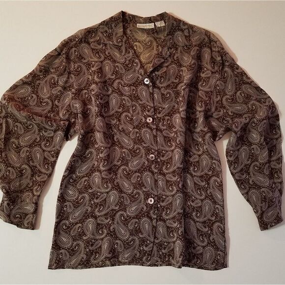 Banana Republic Paisley Button-down Blouse Shirt - Picture 1 of 11